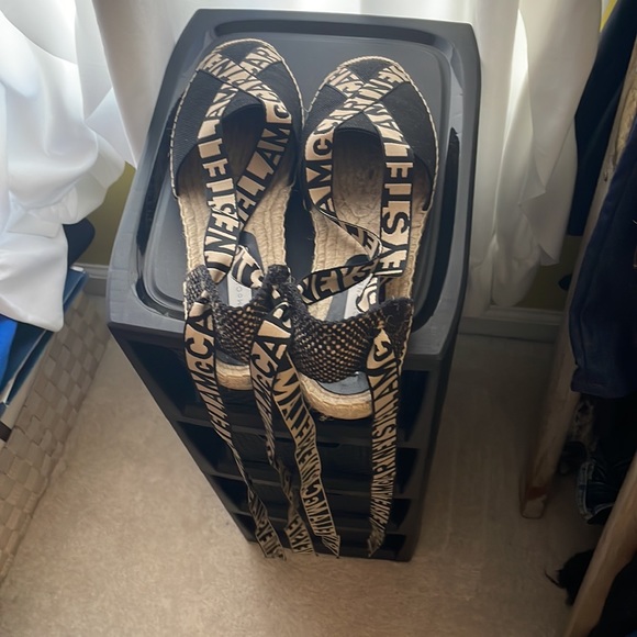 Stella McCartney ankle wrap canvas espadrille size 41 new with box and shoe bag - Picture 2 of 6